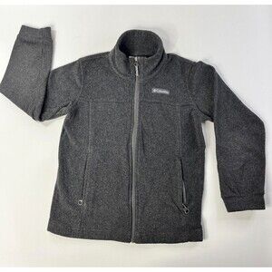Columbia Fleece Jacket Girl's Small Gray Full Zip Warm Outdoor Layer